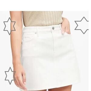 NWT Chico's XL/3 Denim Short Skirt - White, 5 Pocket Jean